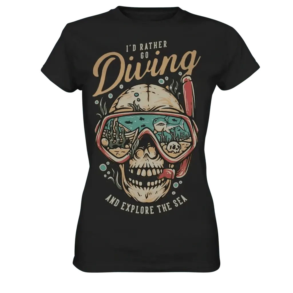 i’d rather go diving - Ladies Premium Shirt - Black / XS