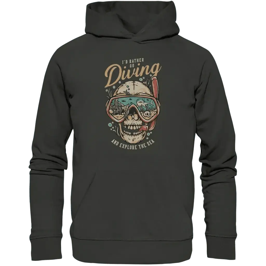 i’d rather go diving - Premium Unisex Hoodie - Charcoal / S