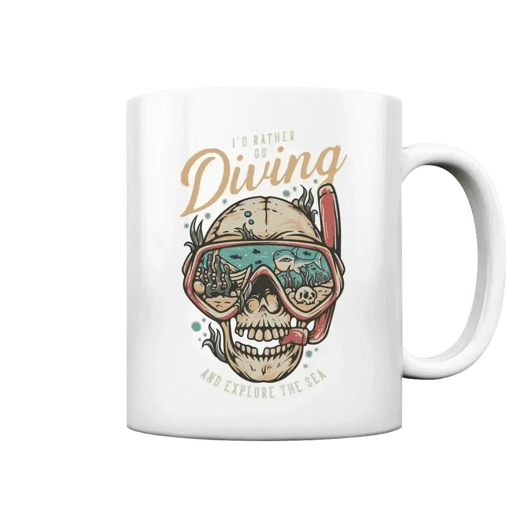Id rather go diving - Tasse glossy - White glossy / 330ml