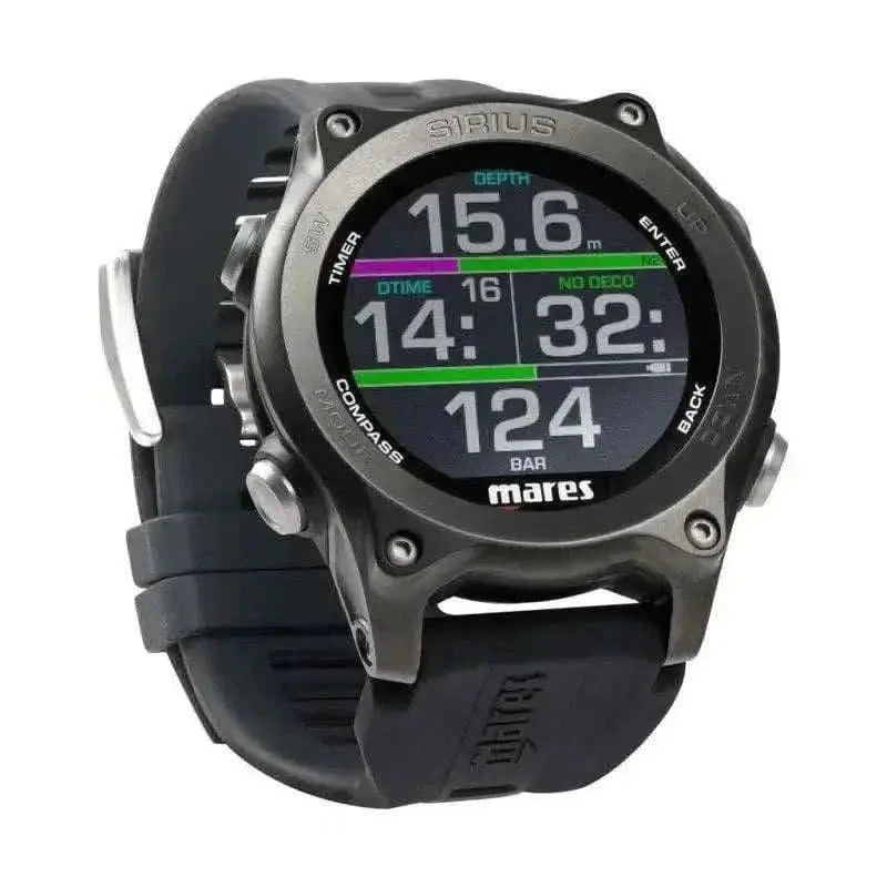 Mares Sirius Tauchcomputer im Uhrenstil mit Farbdisplay und wechselbarem Armband.
