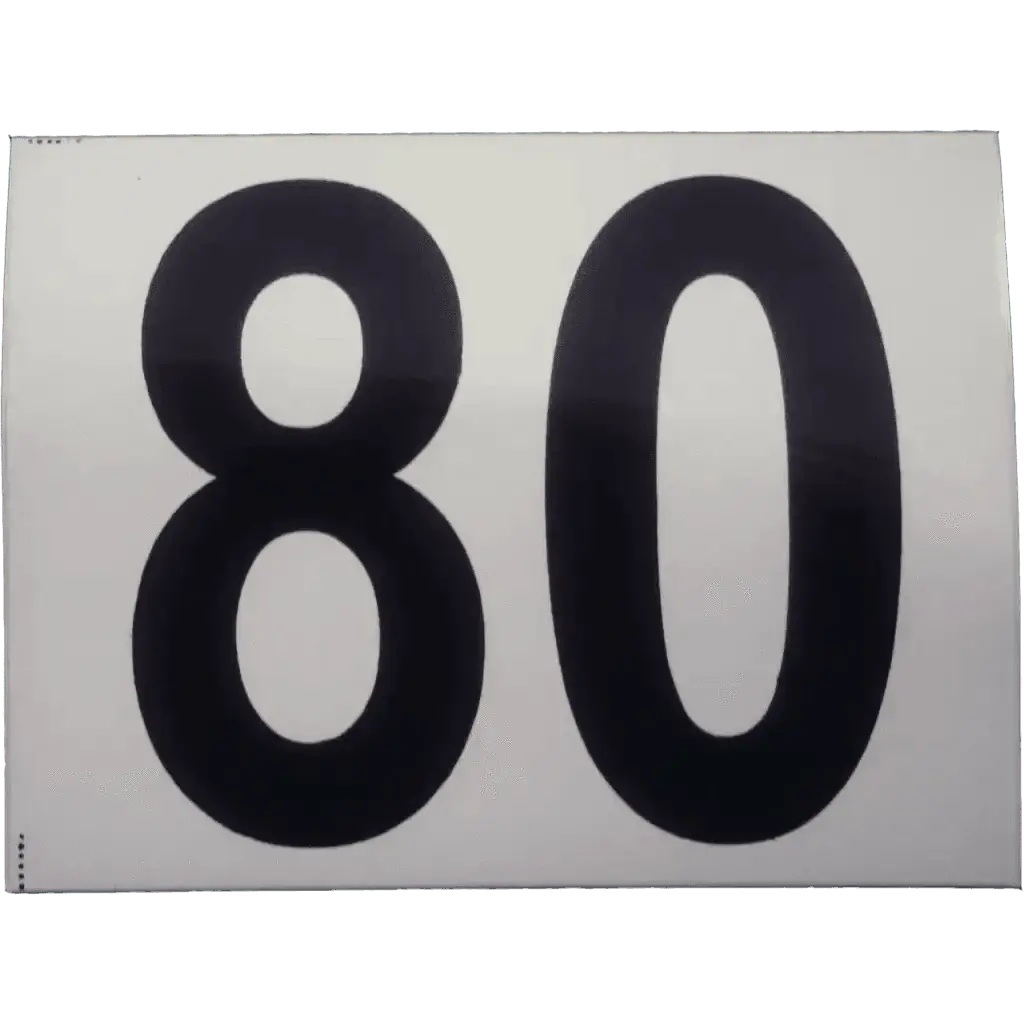 MOD Decal 80 white/black, 10.5cm x 8cm, bold number design.