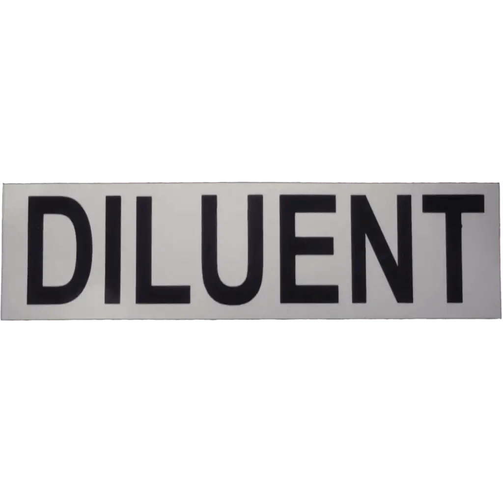 Sticker DILUENT (small 17x5 cm) white/black 17cm x 5cm