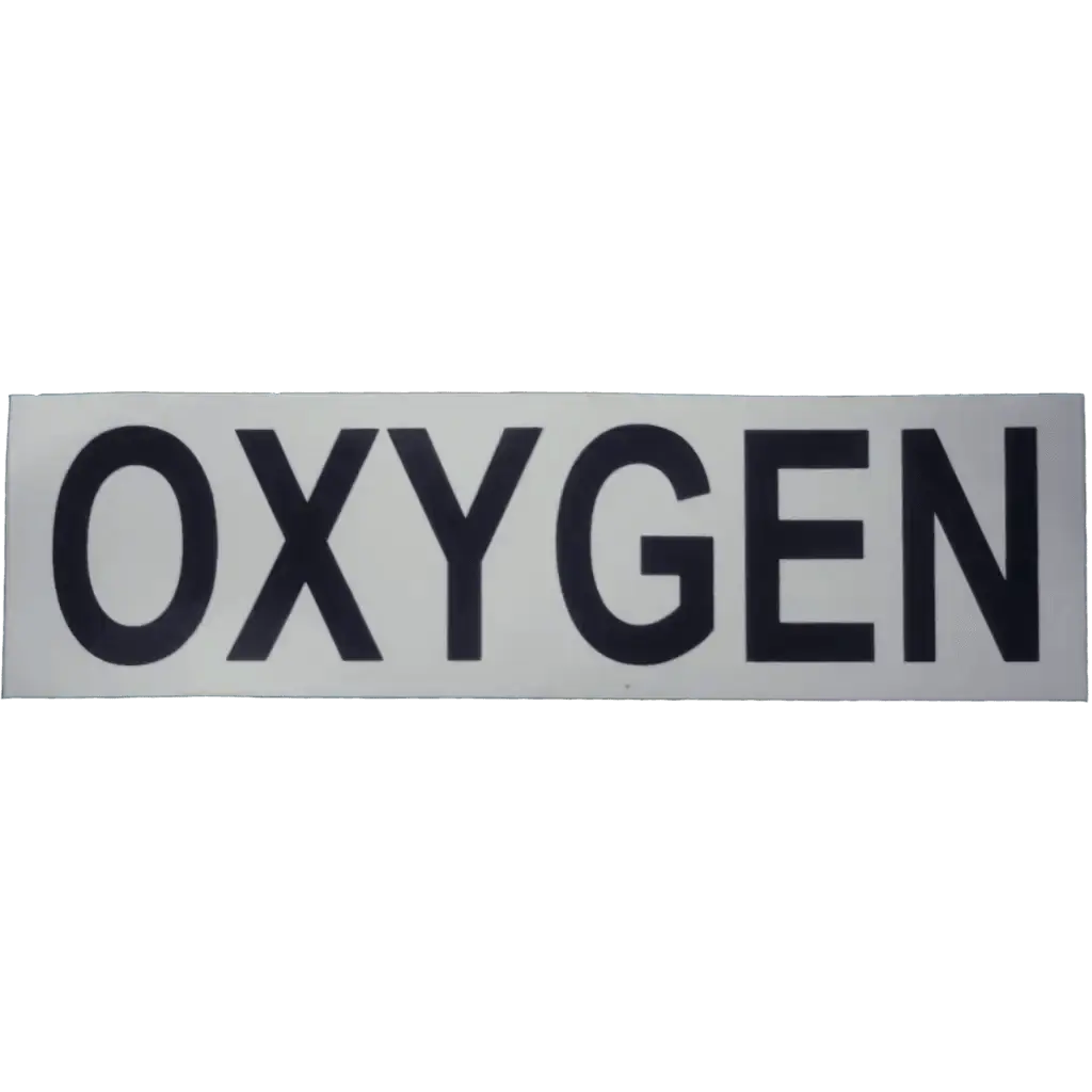 Sticker OXYGEN white/black, 16.5cm x 4.5cm.