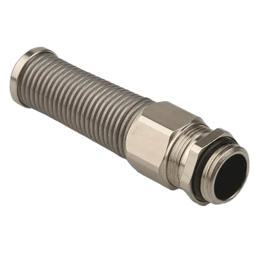 WAM Sealing Gland w. protection spring nickelplated M12x1.5