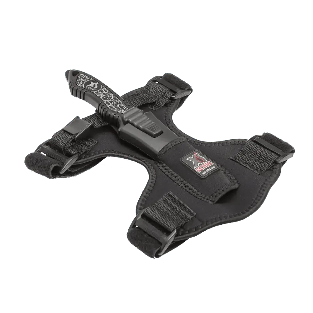 XSSCUBA Neoprene Knife Wrap in black with adjustable straps.