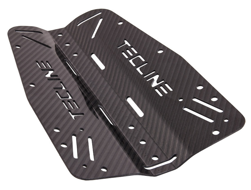 Tecline Kohlefaser-Backplate (3 mm) mit ausgespartem Tecline-Logo, Schwarz
