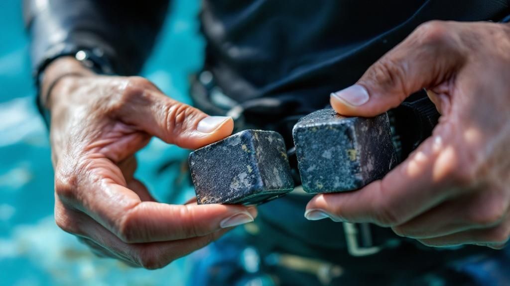 Ein Taucher schwebt schwerelos über einem Korallenriff und demonstriert damit die Auswirkungen des Auftriebs.