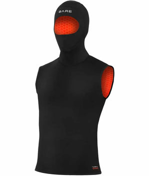 7/3mm Ultrawarmth Hooded Vest Mens Black