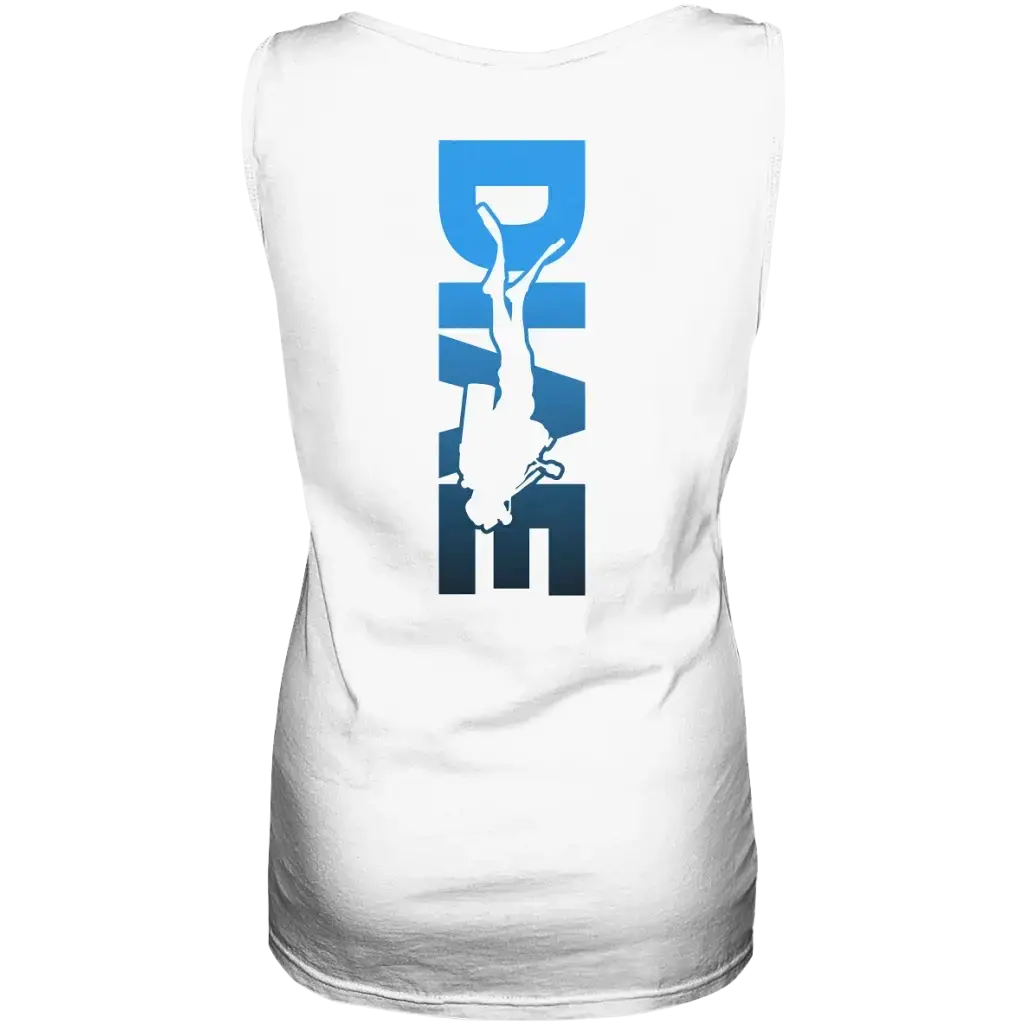Dive Down Logo auf der Rückseite - Ladies Tank-Top - White