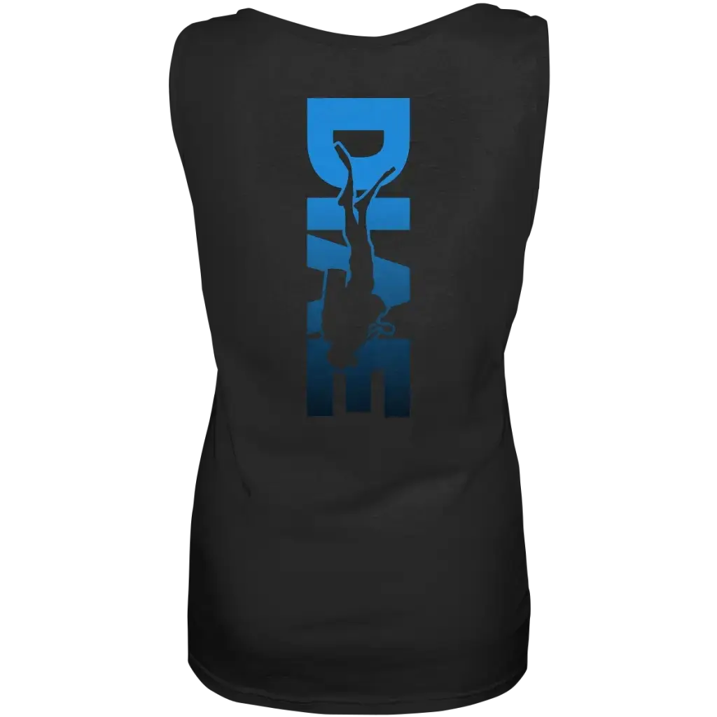 Dive Down Logo auf der Rückseite - Ladies Tank-Top - Black