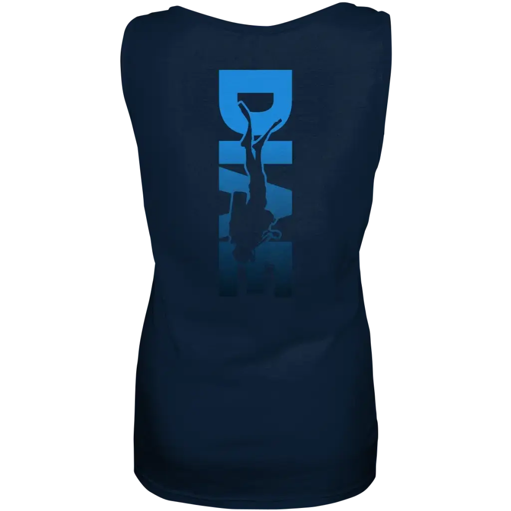 Dive Down Logo auf der Rückseite - Ladies Tank-Top - Navy