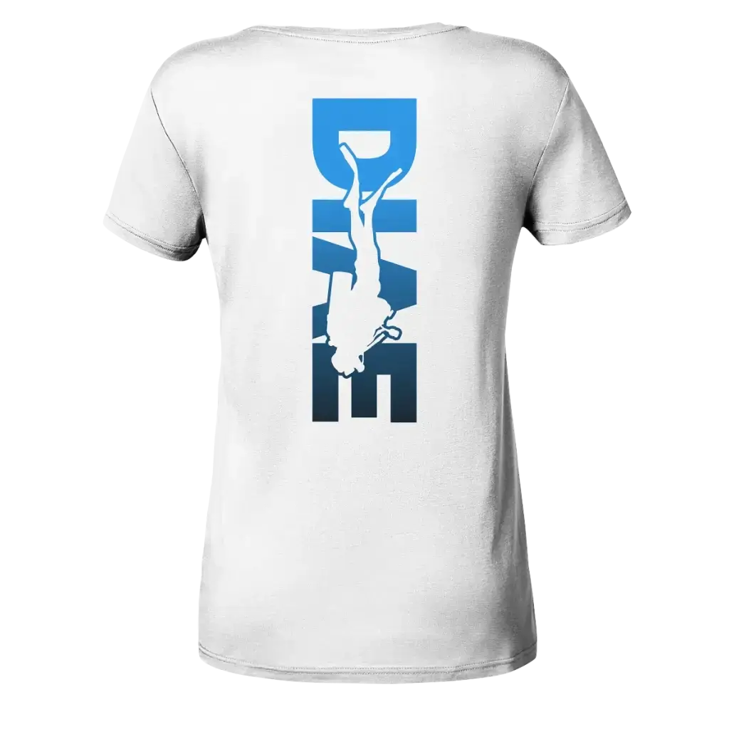 Dive Down Logo auf der Rückseite - Ladies V-Neck Shirt