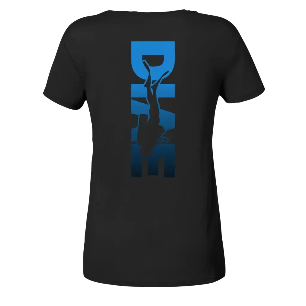Dive Down Logo auf der Rückseite - Ladies V-Neck Shirt