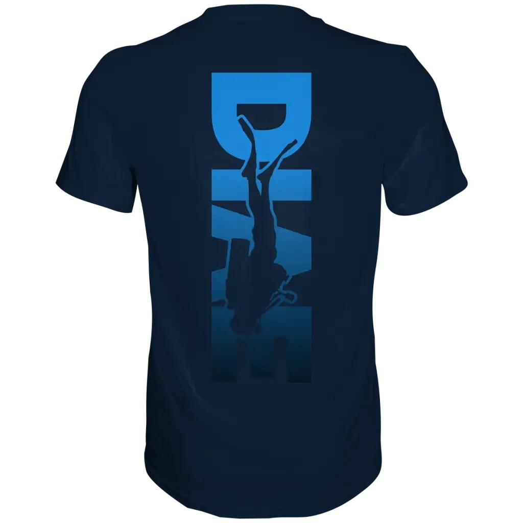 Dive Down Logo auf der Rückseite - Premium Shirt - Navy