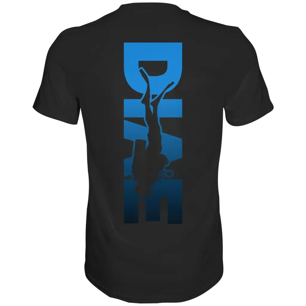 Dive Down Logo auf der Rückseite - Premium Shirt - Black