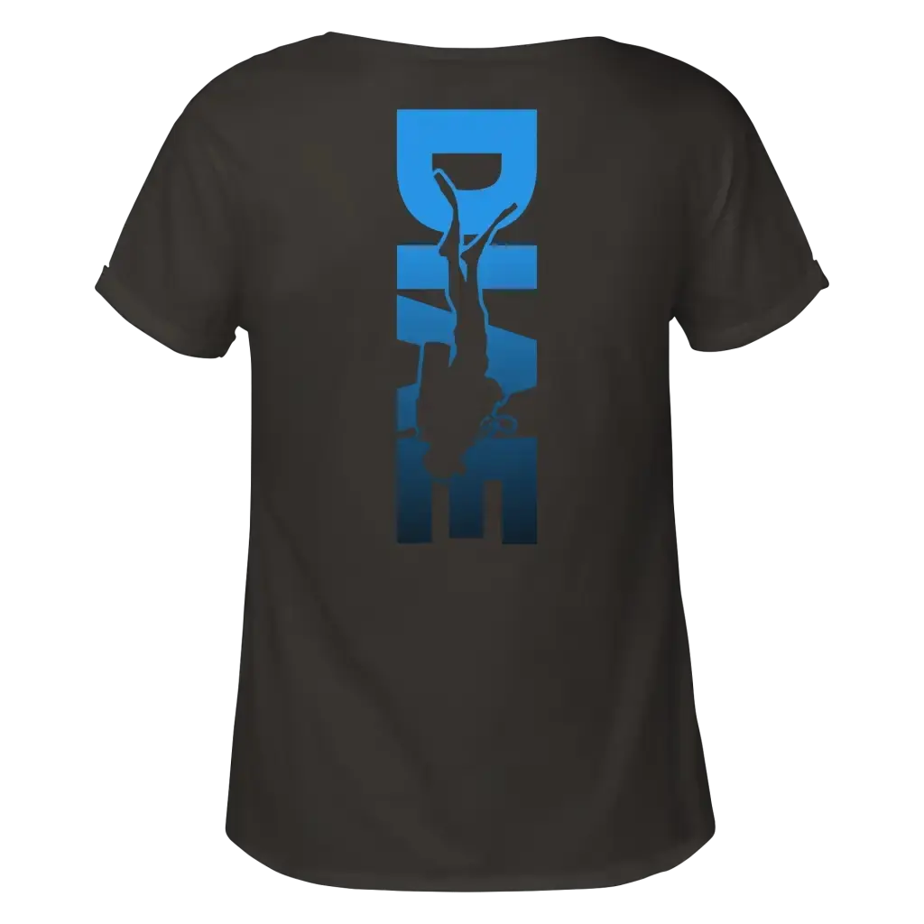 Dive Down Logo auf der Rückseite - Womens Roll-Up T-Shirt