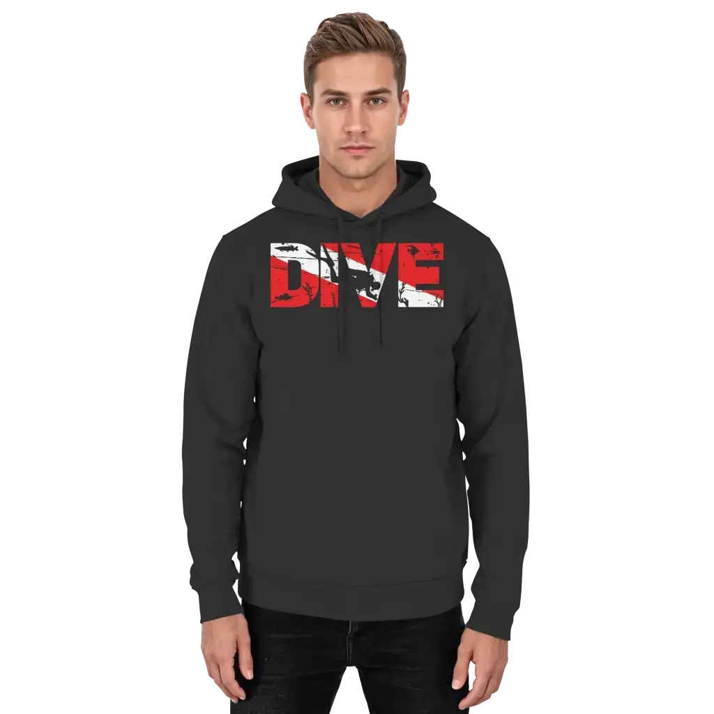 Dive Flag - Basic Unisex Hoodie - Deep Black / XS - Hoodies