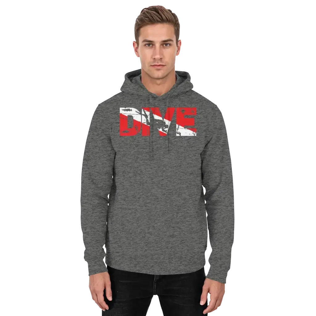 Dive Flag - Basic Unisex Hoodie - Charcoal (Heather) / XS