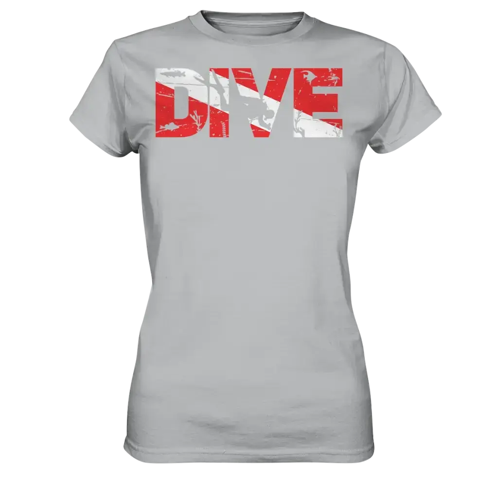 Dive Flag - Ladies Premium Shirt - Pacific Grey / XS