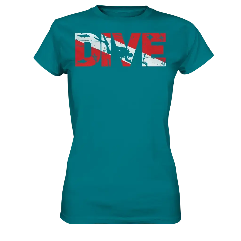 Dive Flag - Ladies Premium Shirt - Diva Blue / XS