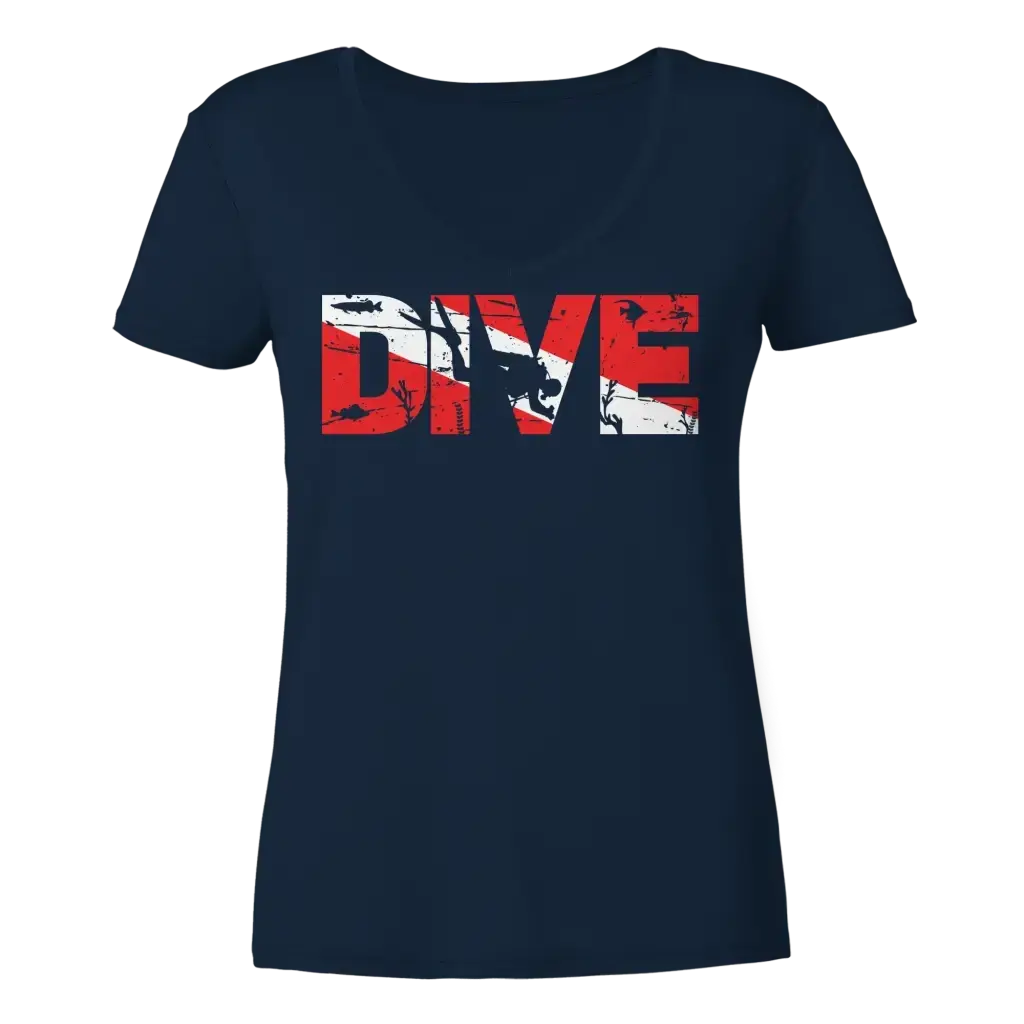 Dive Flag - Ladies V-Neck Shirt - V-Neck Shirts