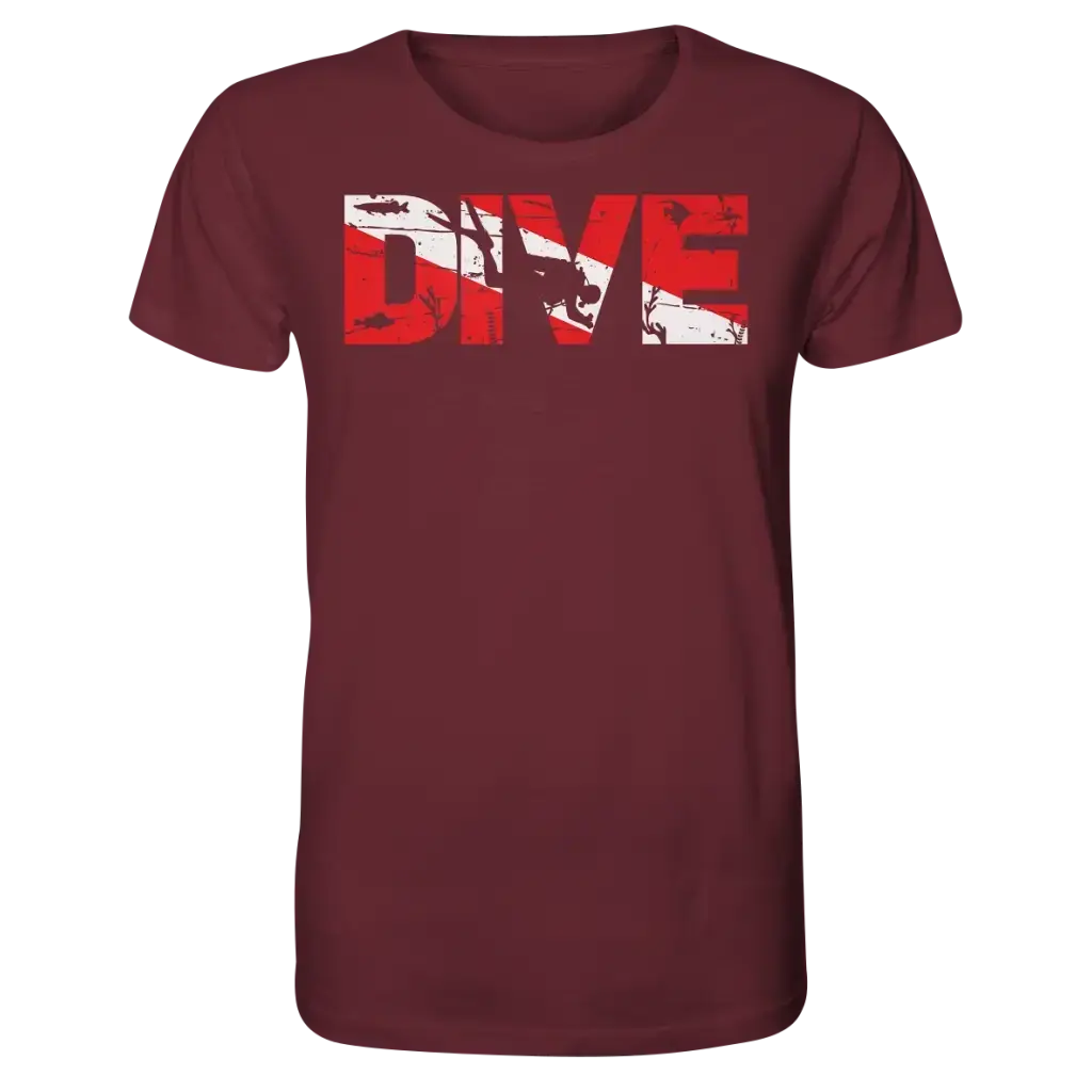 Dive Flag - Organic Shirt - Burgundy / XS - Unisex-Shirts