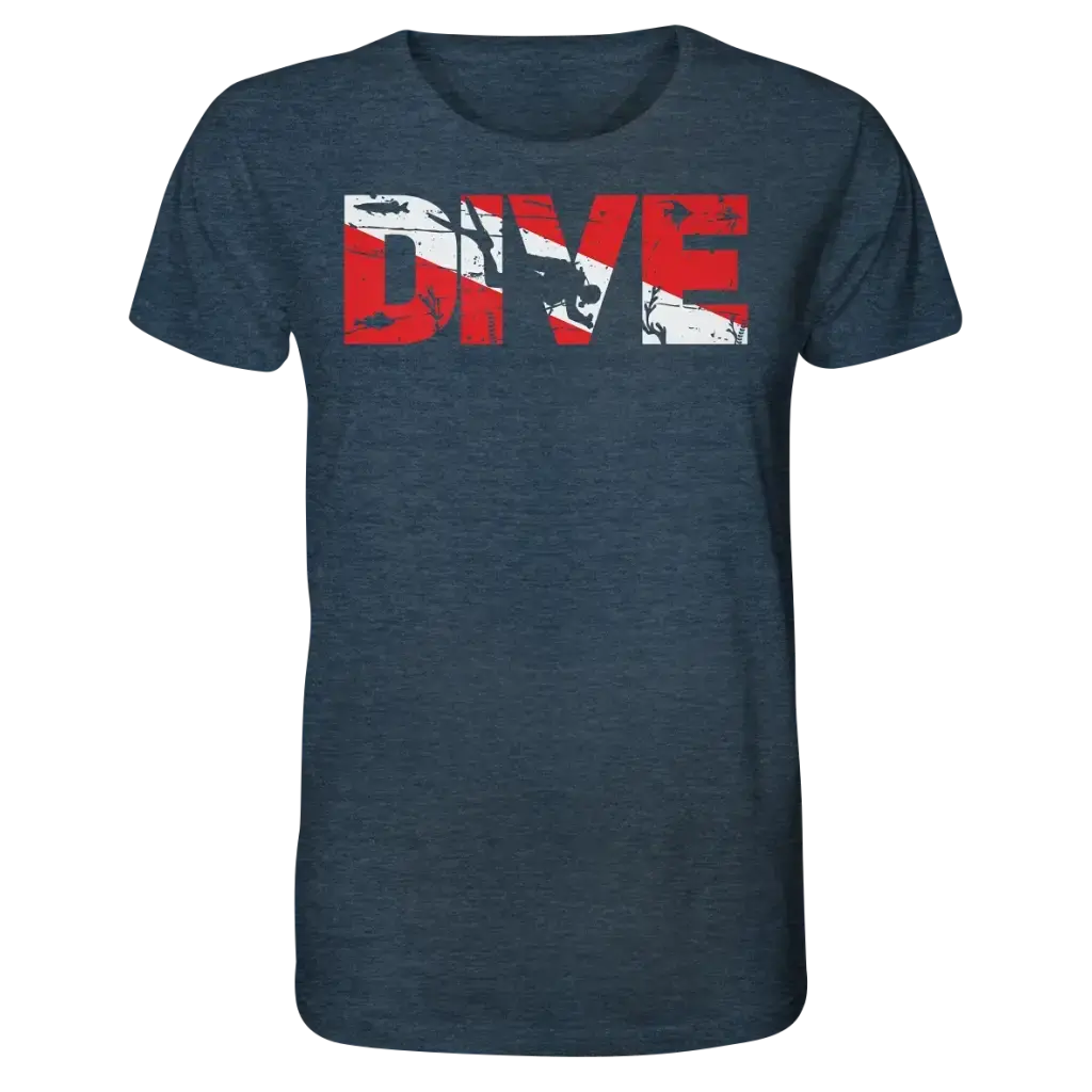 Dive Flag - Organic Shirt - Dark Heather Blue / XS