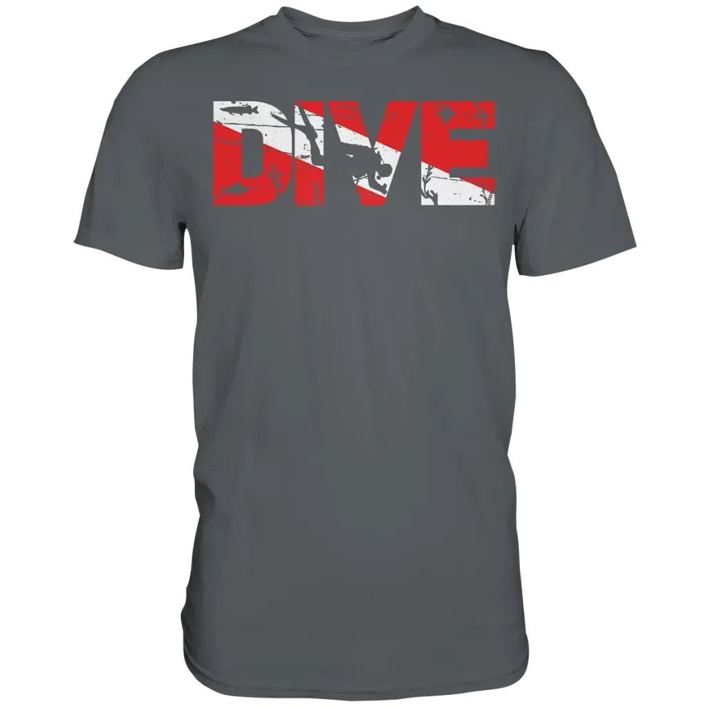 Dive Flag - Premium Shirt - Dark Grey / XS - Unisex-Shirts