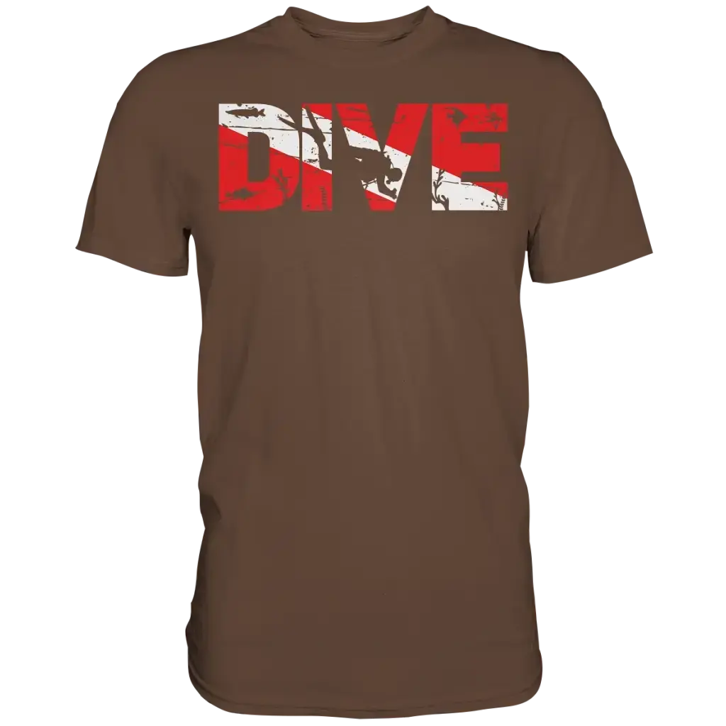 Dive Flag - Premium Shirt - Chocolate / XS - Unisex-Shirts