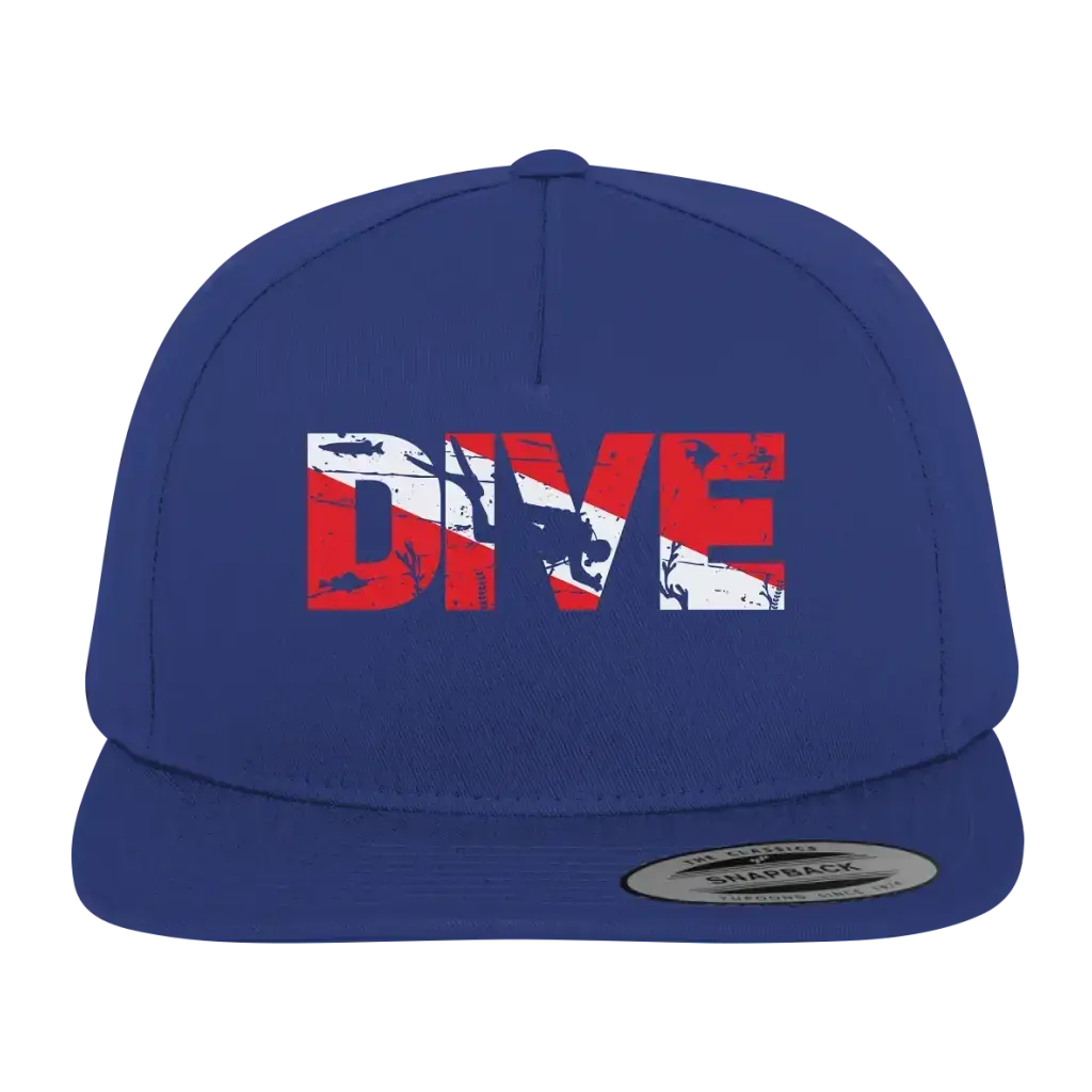 Dive Flag - Premium Snapback - Royal / Green / One Size