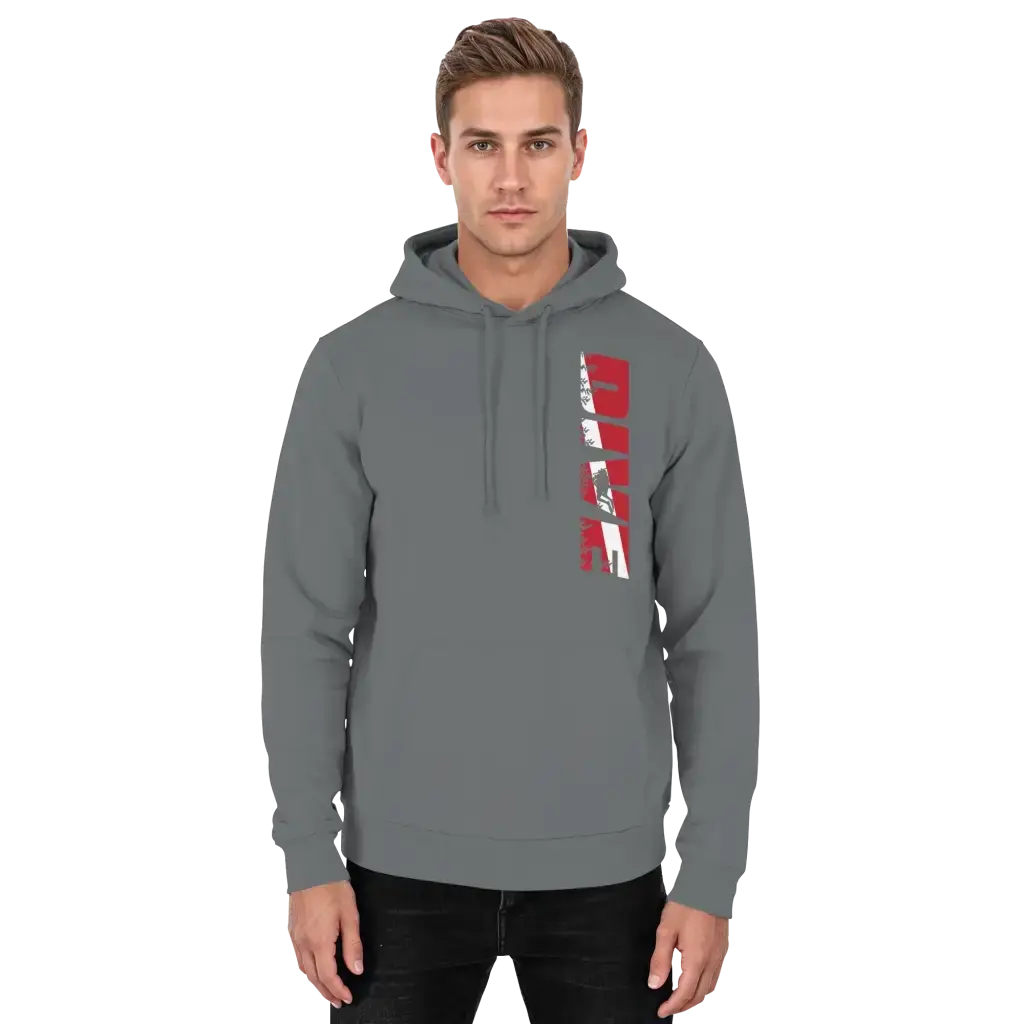 Dive Side Print - Basic Unisex Hoodie - Steel Grey (Solid)