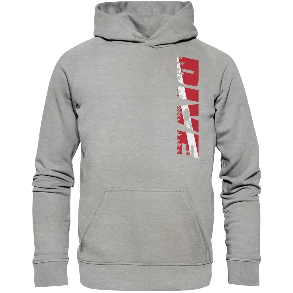 Dive Side Print - Basic Unisex Hoodie - Heather Grey / XS