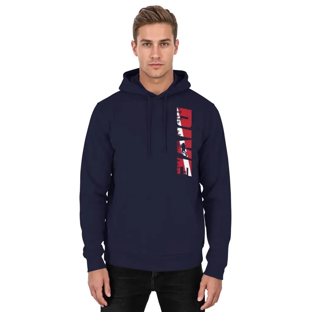 Dive Side Print - Basic Unisex Hoodie - Oxford Navy / XS