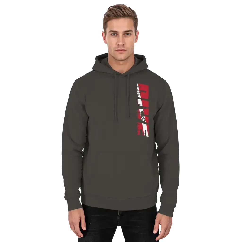 Dive Side Print - Basic Unisex Hoodie - Storm Grey (Solid)
