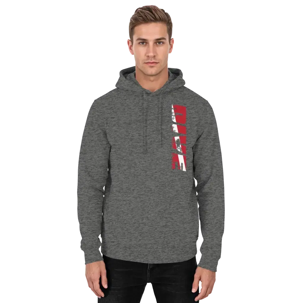 Dive Side Print - Basic Unisex Hoodie - Charcoal (Heather)