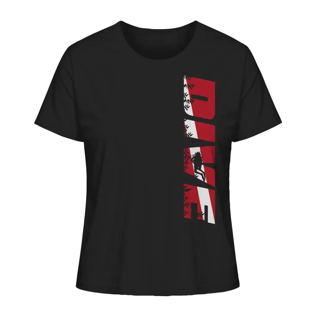 Dive Side Print - Ladies Organic Shirt - Black / XS