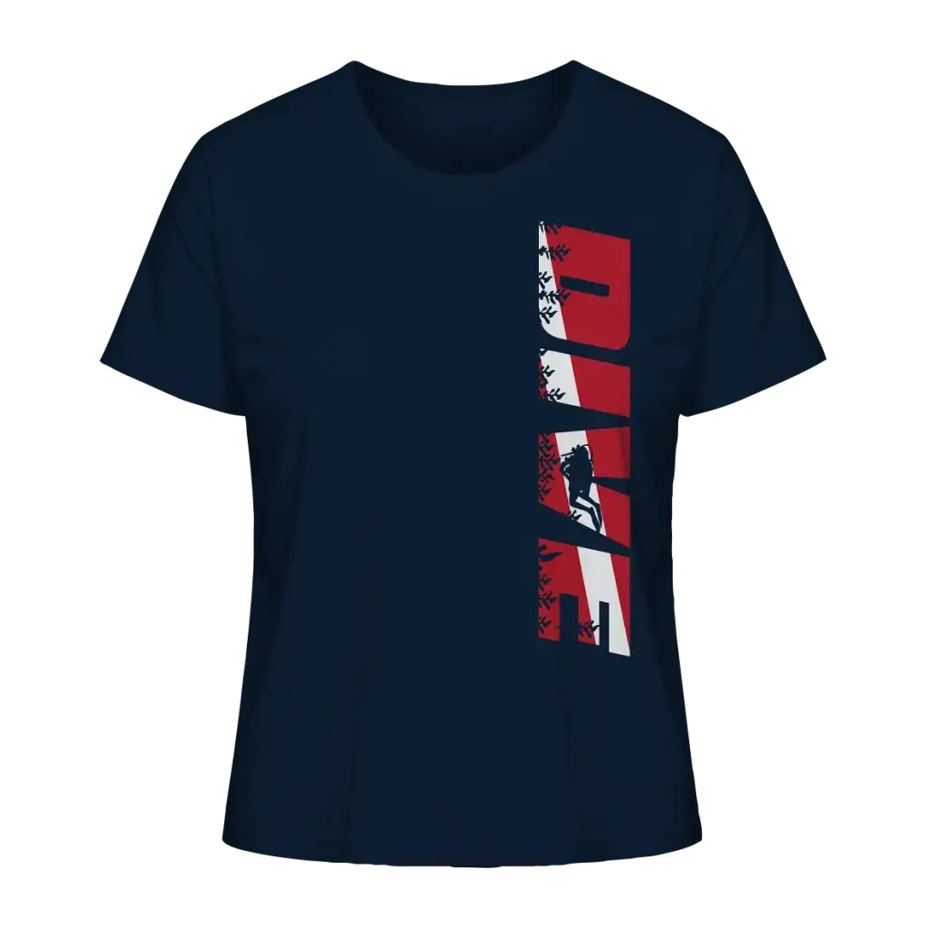 Dive Side Print - Ladies Organic Shirt - French Navy / XS