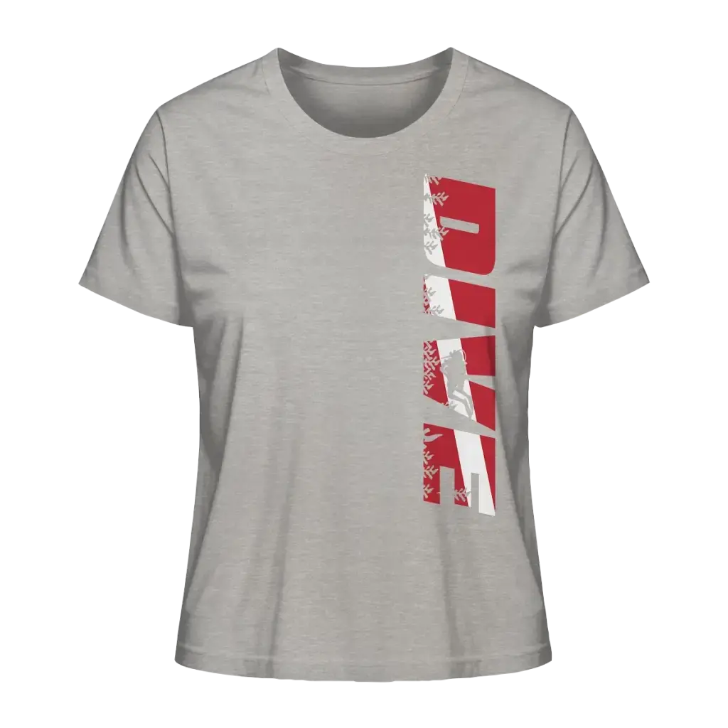 Dive Side Print - Ladies Organic Shirt - Heather Grey / XS