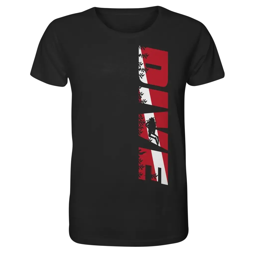 Dive Side Print - Organic Shirt - Black / XS - Unisex-Shirts