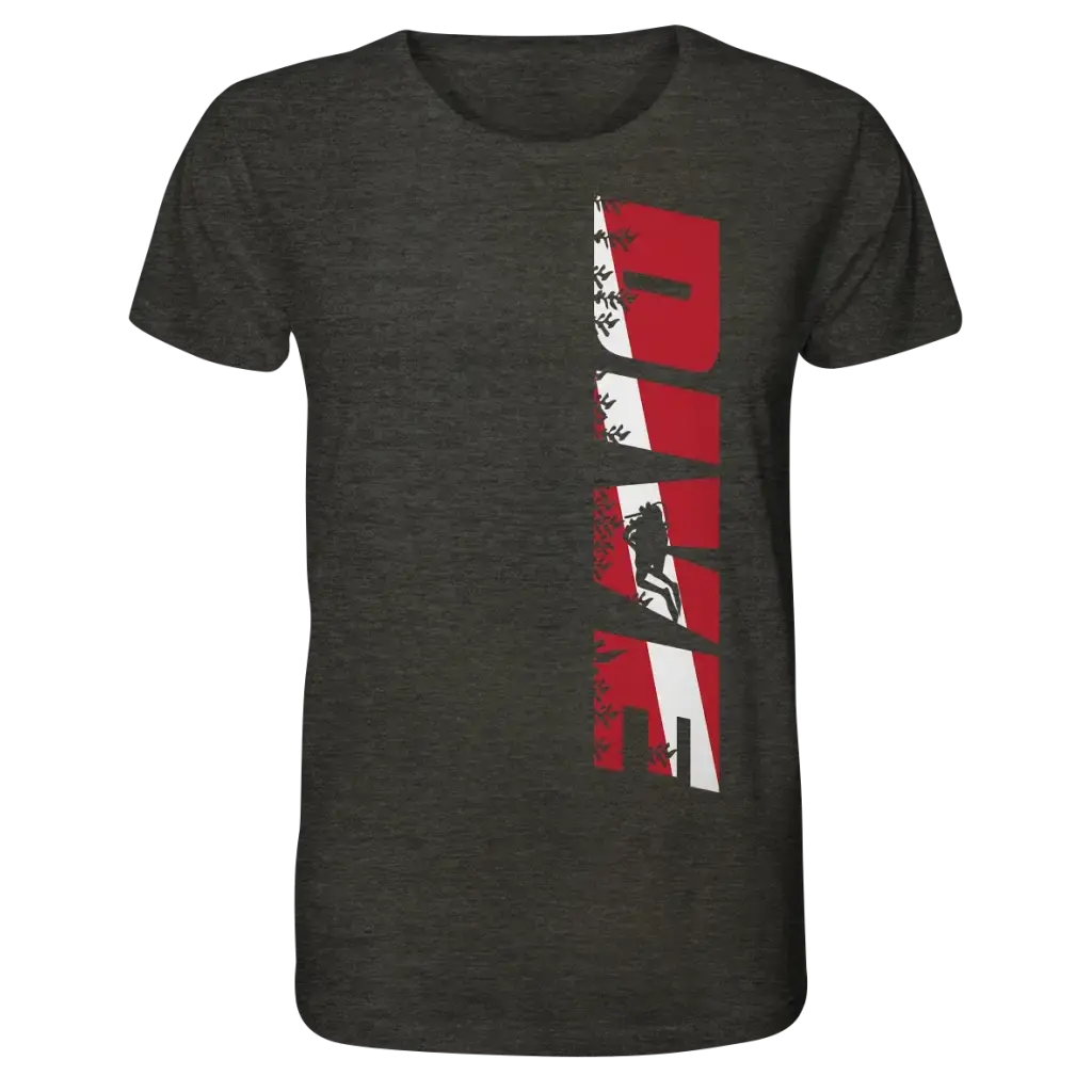 Dive Side Print - Organic Shirt - Dark Heather Grey / XS