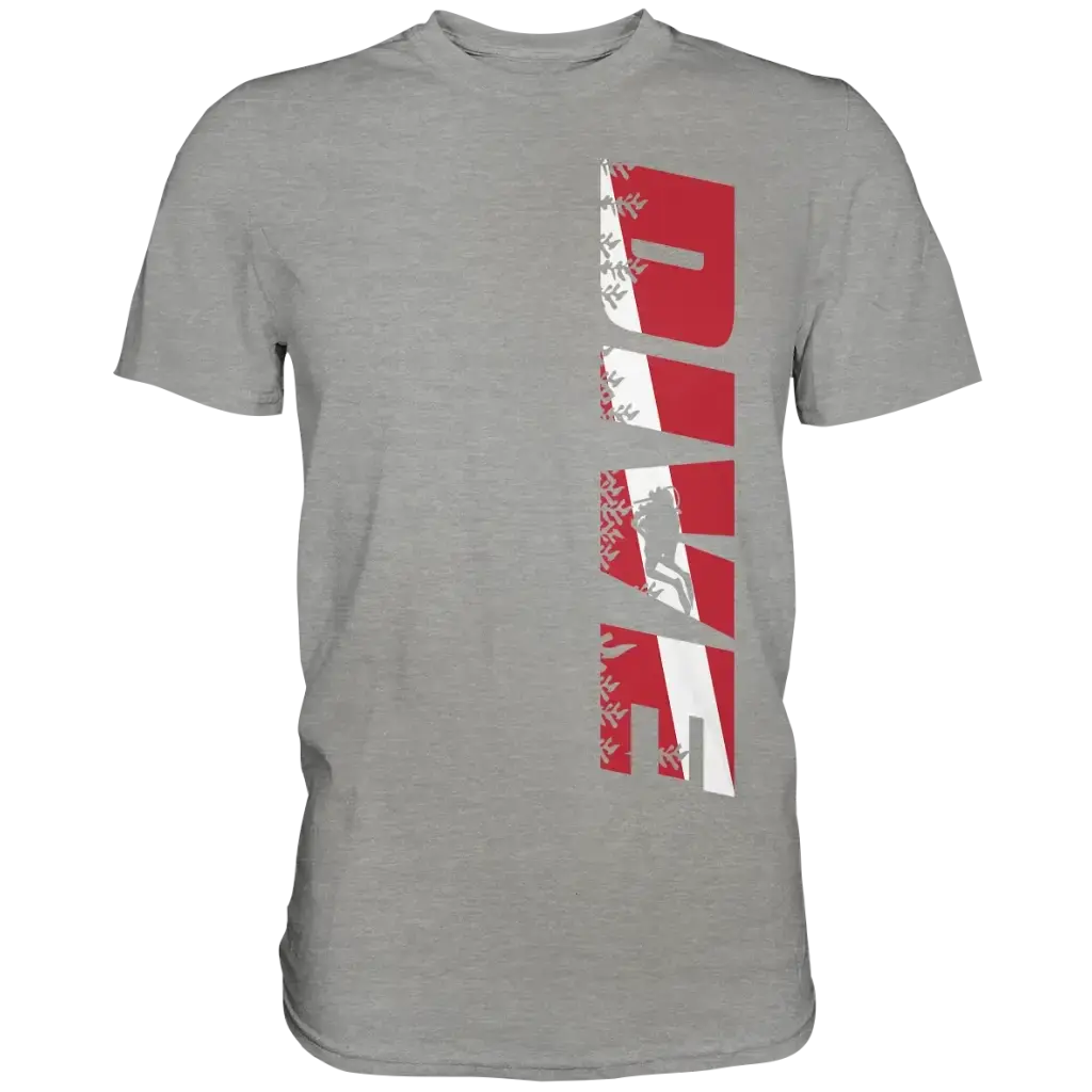 Dive Side Print - Premium Shirt - Sports Grey (meliert)