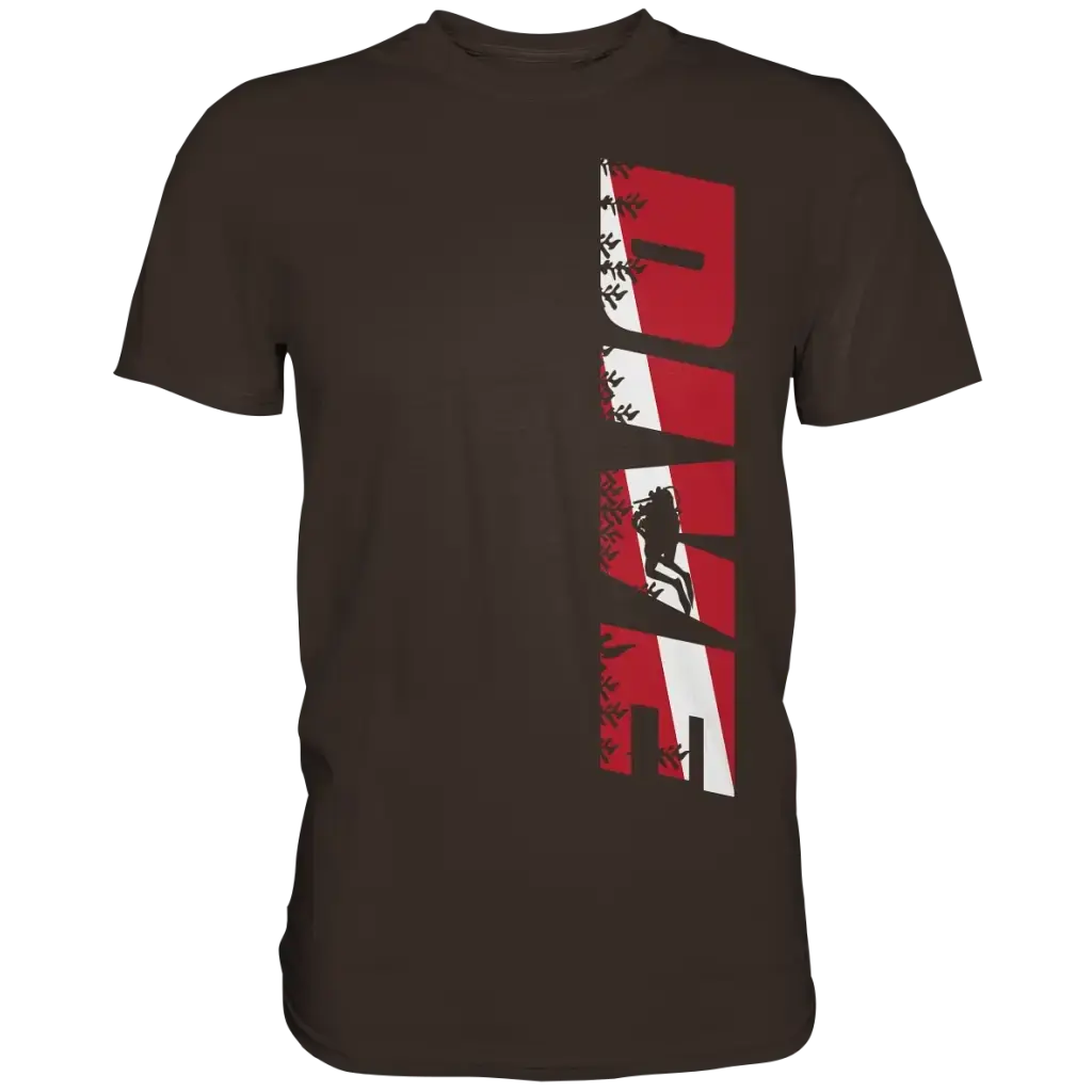 Dive Side Print - Premium Shirt - Brown / XS - Unisex-Shirts