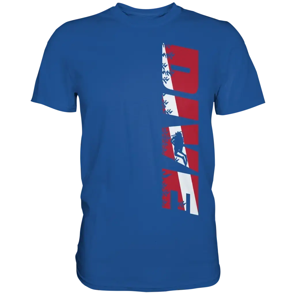 Dive Side Print - Premium Shirt - Royal Blue / XS