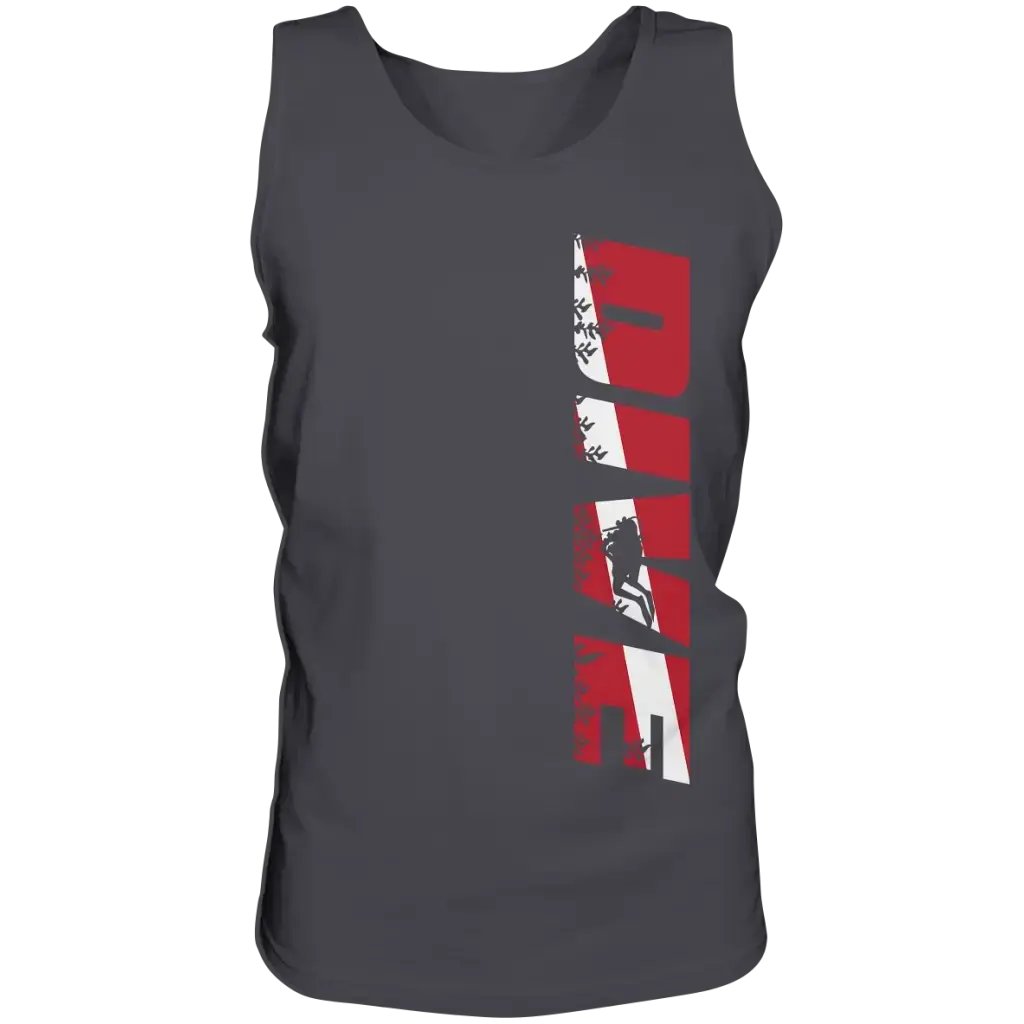 Dive Side Print - Tank-Top - Charcoal / S - Tank-Tops