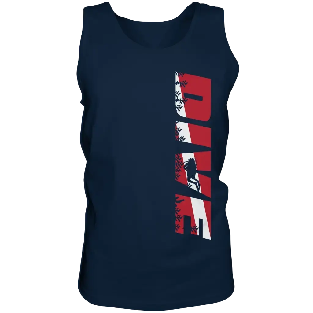 Dive Side Print - Tank-Top - Navy / S - Tank-Tops