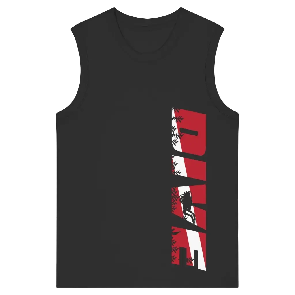 Dive Side Print - Womens Organic Tank Top - Black / XS