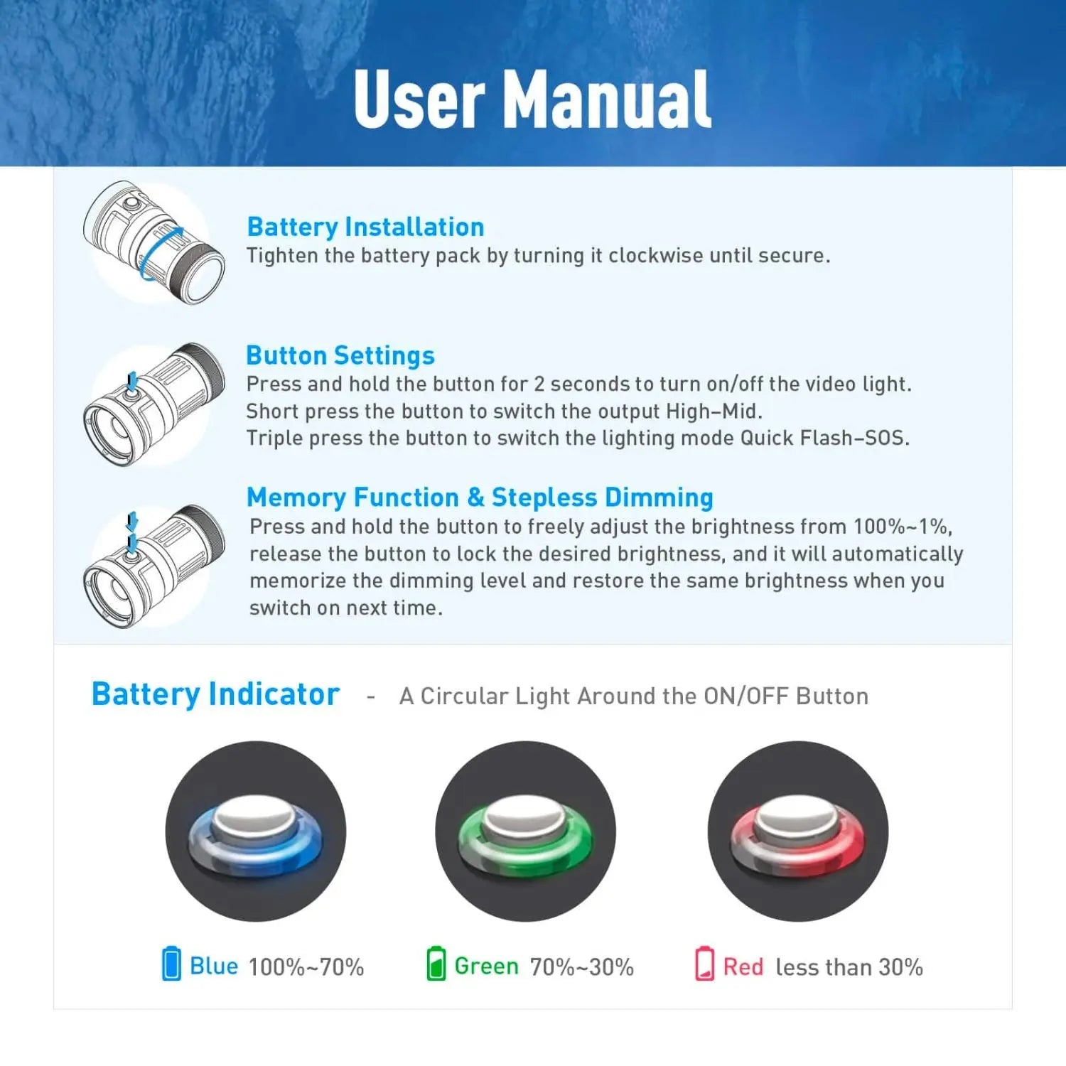 Divepro Videoleuchte G12 Plus V2 Divepro