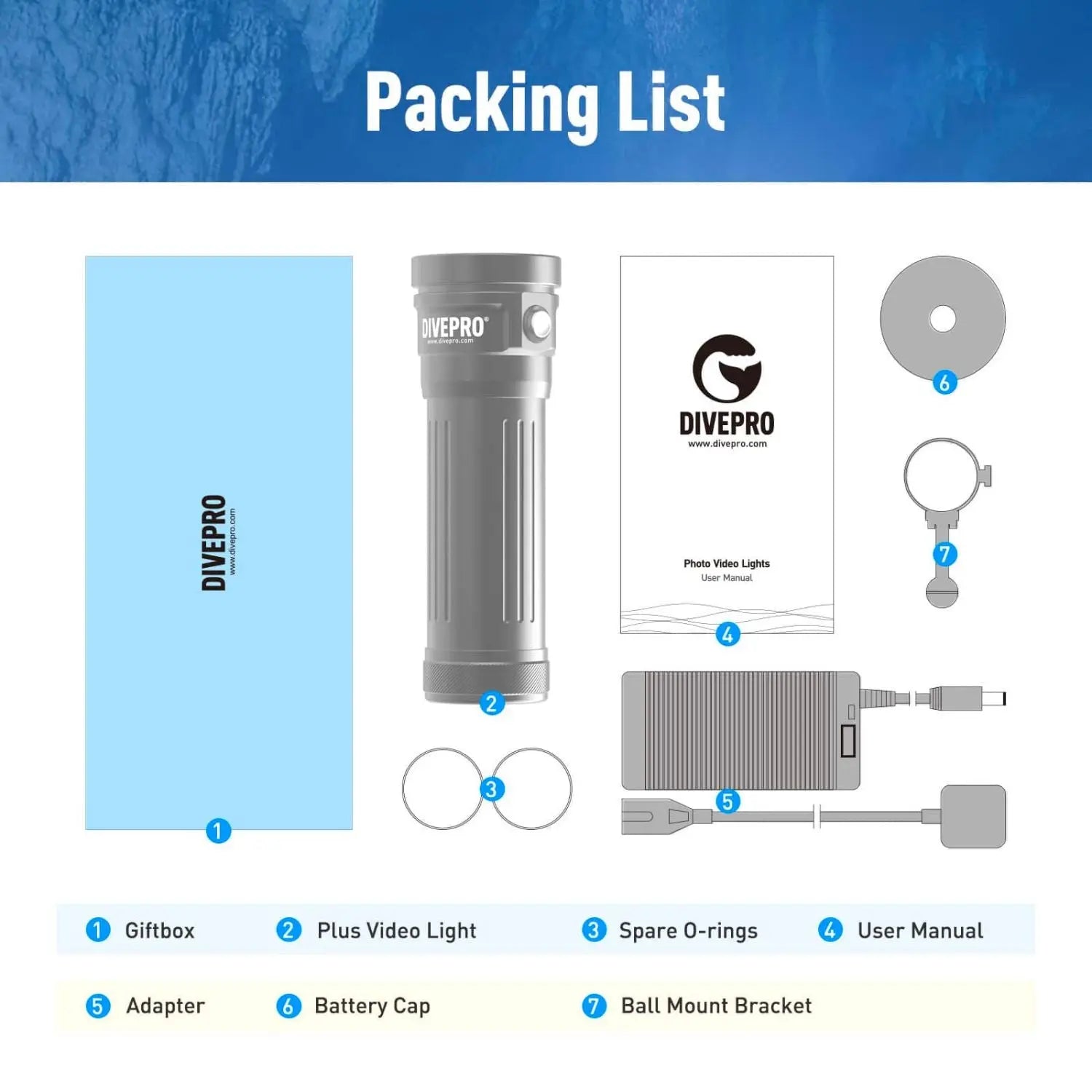 Divepro Videoleuchte G12 Plus V2 Divepro