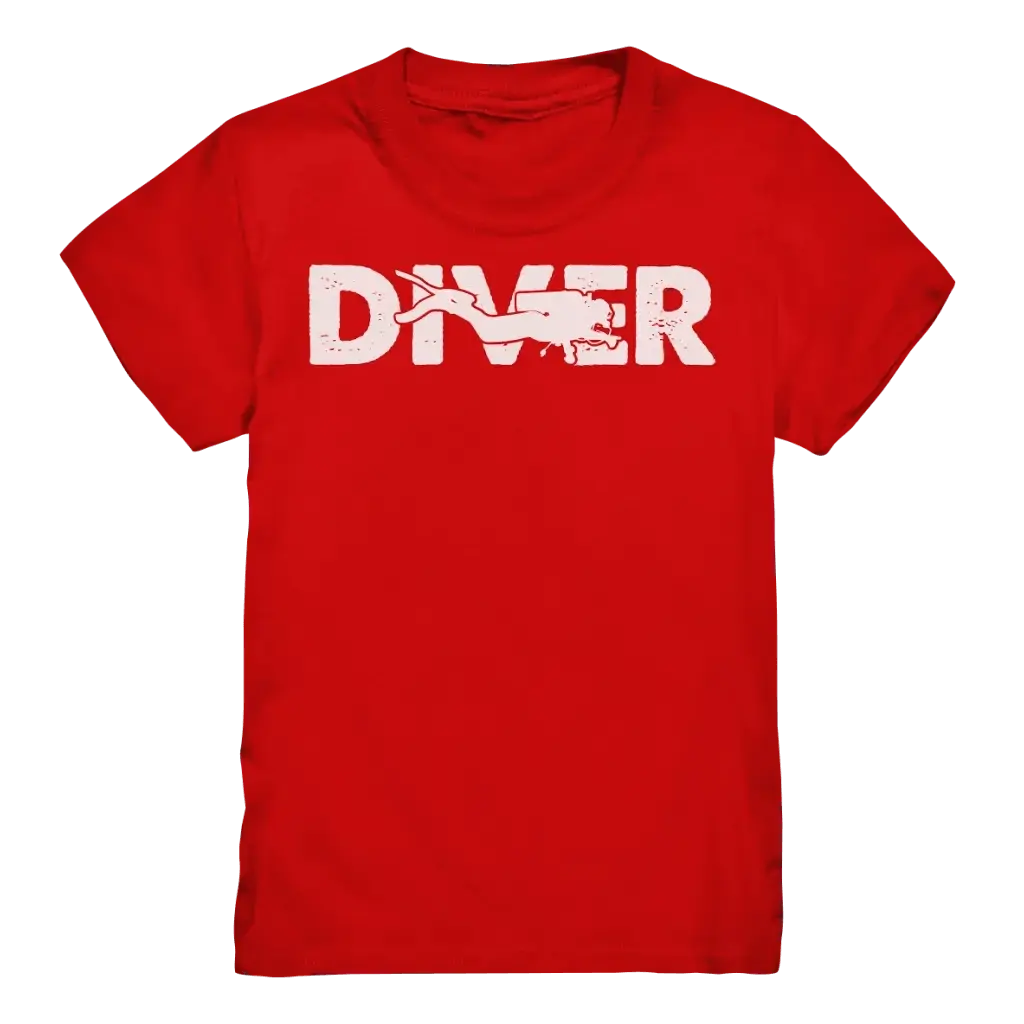 Diver - Taucher - Kids Premium Shirt - Red / 98/104 (3-4)