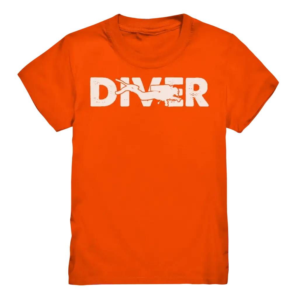Diver - Taucher - Kids Premium Shirt - Orange / 98/104